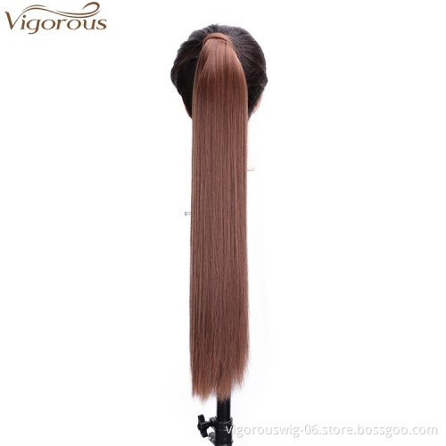 Vigorous Drawstring Ponytail Clip in Hair Extensions Ponytail Hairpiece Synthetic Pony Tail Extensions for Girl Lady Women 4/30
